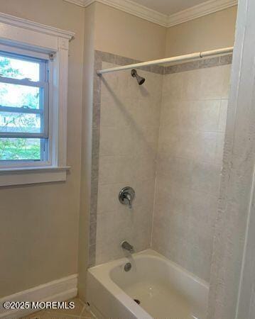 1604 Bangs Ave, Asbury Park, NJ 07712 - full bathroom featuring ornamental molding and shower / washtub combination