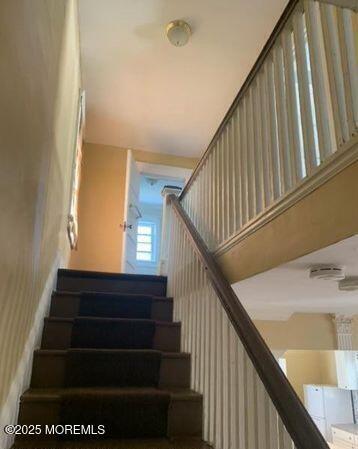 1604 Bangs Ave, Asbury Park, NJ 07712 - stairway with wallpapered walls