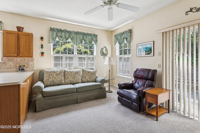 18 Osprey Pl, Barnegat, NJ 08005 - carpeted living area with plenty of natural light and a ceiling fan