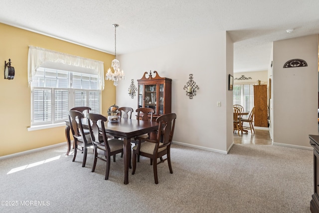 18 Osprey Pl, Barnegat, NJ 08005 - dining room featuring a chandelier, light carpet, and a textured ceiling