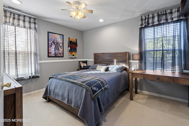 28 Stonehenge Ct, Jackson, NJ 08527 - carpeted bedroom featuring multiple windows, recessed lighting, and ceiling fan