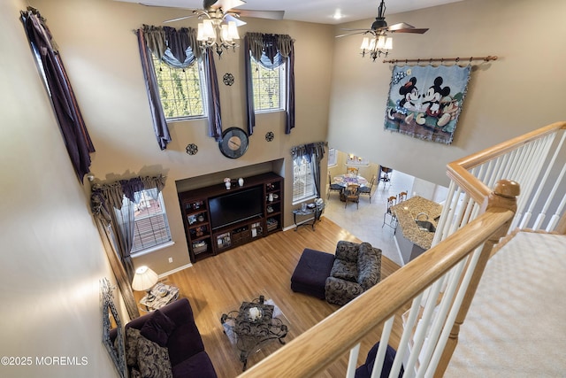 28 Stonehenge Ct, Jackson, NJ 08527 - living area featuring a ceiling fan and wood finished floors