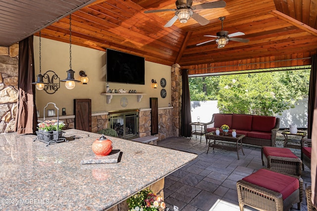 28 Stonehenge Ct, Jackson, NJ 08527 - view of patio / terrace with an outdoor hangout area and ceiling fan