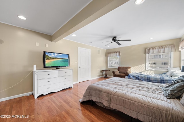 302 Kadlubeck Way, Little Egg Harbor, NJ 08087 - bedroom with light wood-style floors, ceiling fan, and recessed lighting