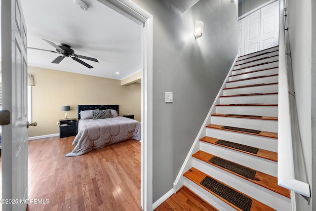 302 Kadlubeck Way, Little Egg Harbor, NJ 08087 - staircase featuring wood finished floors and a ceiling fan