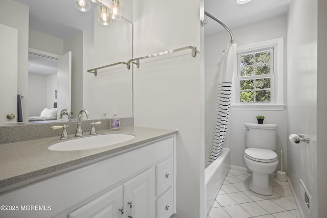45 Normandy Ct, Middletown, NJ 07748 - full bath with vanity, tile patterned floors, and shower / bathtub combination with curtain
