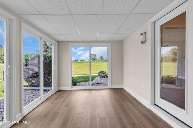 377 Old Nassau Rd Unit 377B, Monroe, NJ 08831 - unfurnished sunroom with a drop ceiling and wood finished floors