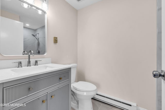 377 Old Nassau Rd Unit 377B, Monroe, NJ 08831 - bathroom featuring baseboard heating, vanity, and tile patterned flooring