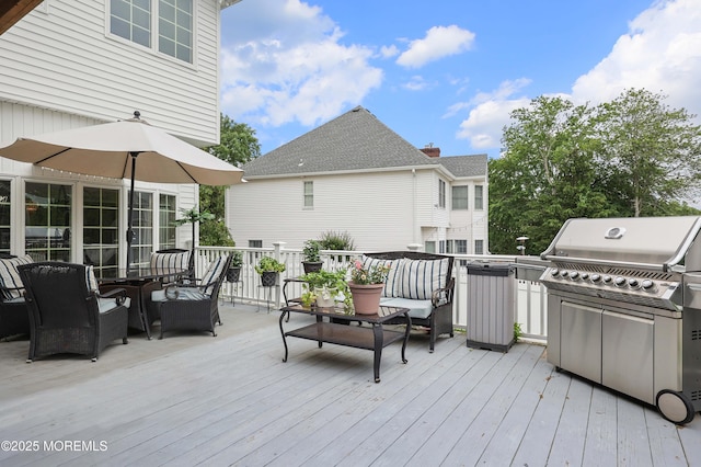 3 Magnolia Ct, Matawan, NJ 07747 - wooden deck with grilling area and outdoor dining space