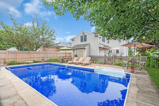217 Howe St, Point Pleasant, NJ 08742 - view of pool with a fenced backyard, outdoor dining area, and a patio area