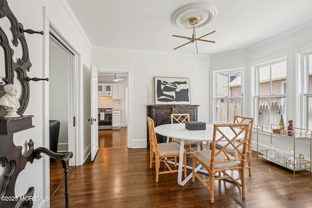 132 Cookman Ave, Ocean Grove, NJ 07756 - dining space with ornamental molding and dark wood finished floors