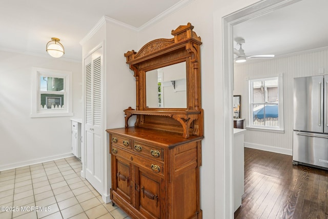 132 Cookman Ave, Ocean Grove, NJ 07756 - hall featuring crown molding and wood finished floors