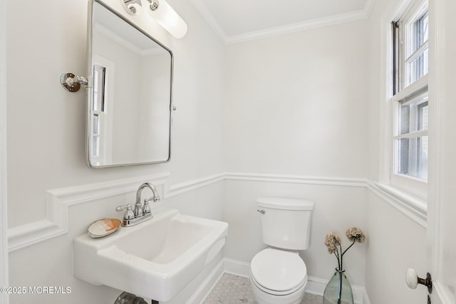 132 Cookman Ave, Ocean Grove, NJ 07756 - bathroom with toilet and crown molding