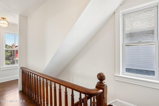 132 Cookman Ave, Ocean Grove, NJ 07756 - staircase with baseboards and wood finished floors