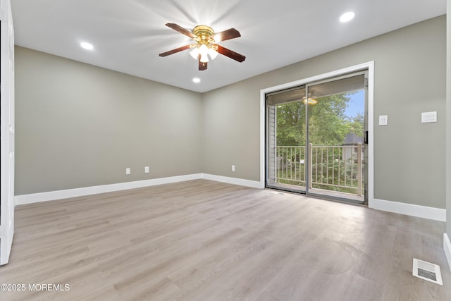 13 Stuart Dr Unit 5, Freehold, NJ 07728 - unfurnished room with ceiling fan, light wood-style flooring, and recessed lighting