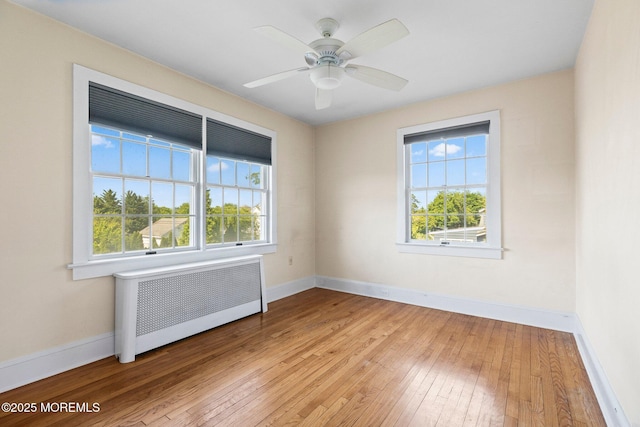 217 Alpern Ave, Elberon, NJ 07740 - empty room with radiator, light wood-type flooring, and ceiling fan