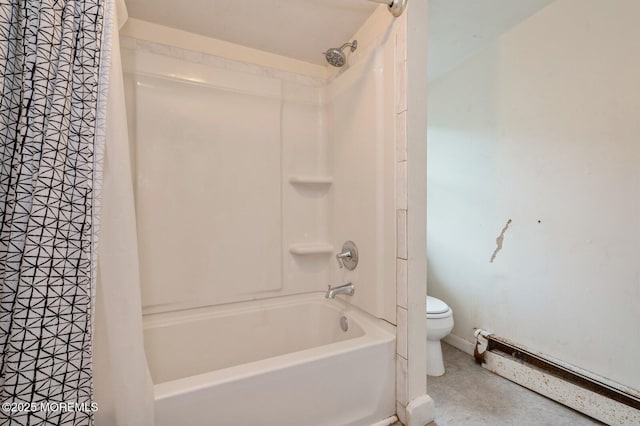 119 Ocean Ave, North Middletown, NJ 07748 - full bathroom with a baseboard radiator and shower / bathtub combination with curtain