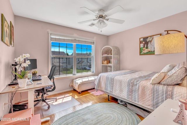 27 Skyline Dr, Hazlet, NJ 07730 - bedroom featuring wood finished floors, an office area, and ceiling fan