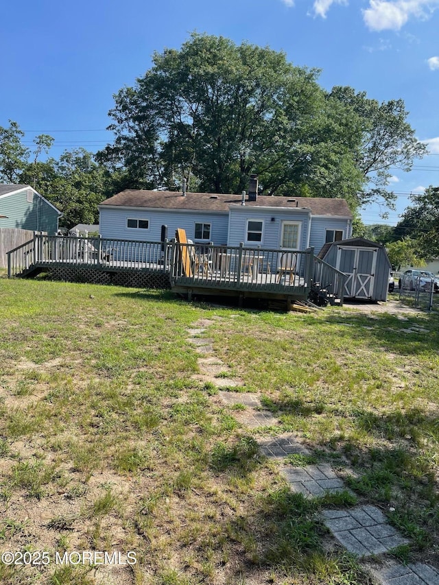 67 Burnt Tavern Rd, Brick, NJ 08724 - back of house featuring a shed and a wooden deck