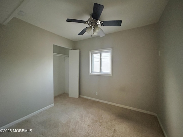 58 W Anchor Dr, Little Egg Harbor, NJ 08087 - unfurnished bedroom featuring light carpet, a closet, and ceiling fan