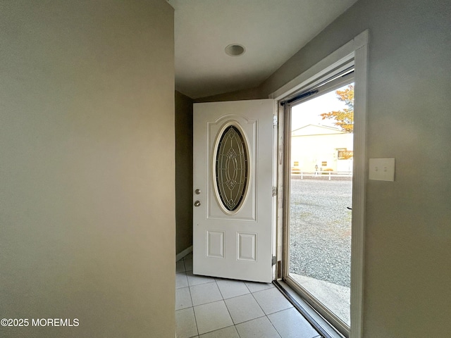 58 W Anchor Dr, Little Egg Harbor, NJ 08087 - foyer with light tile patterned flooring and vaulted ceiling