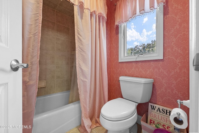 320 Sinclair Ct, Morganville, NJ 07751 - full bath featuring wallpapered walls and shower / bath combination with curtain