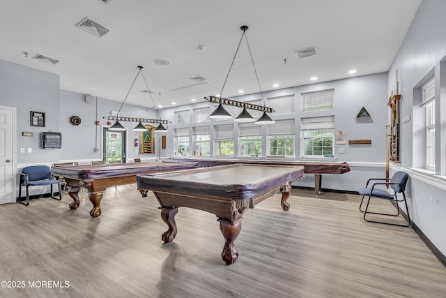 18 Stewart Ct, Jackson, NJ 08527 - recreation room with billiards, light wood-style flooring, plenty of natural light, and recessed lighting
