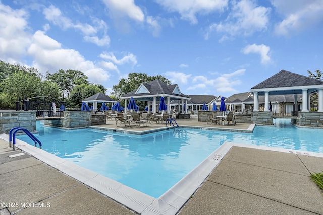 18 Stewart Ct, Jackson, NJ 08527 - community pool featuring a gazebo and a patio area