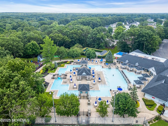 18 Stewart Ct, Jackson, NJ 08527 - bird's eye view of a pool and a forest