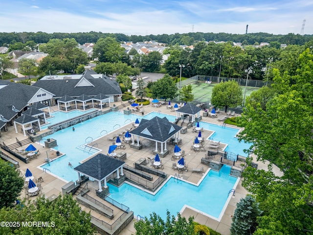 18 Stewart Ct, Jackson, NJ 08527 - bird's eye view of a pool and a tree filled landscape