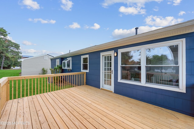 134 Northumberland Dr, Toms River, NJ 08757 - wooden deck with a lawn