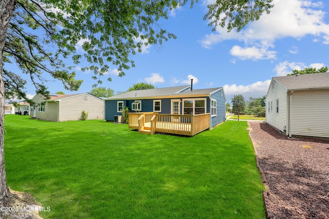 134 Northumberland Dr, Toms River, NJ 08757 - back of house with a yard and a deck