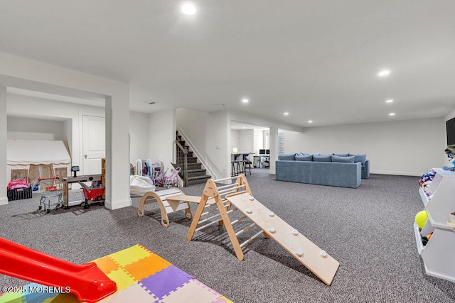 2 Foulks Ter, Lincroft, NJ 07738 - game room with recessed lighting and carpet flooring