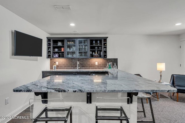 2 Foulks Ter, Lincroft, NJ 07738 - indoor wet bar featuring recessed lighting and tasteful backsplash
