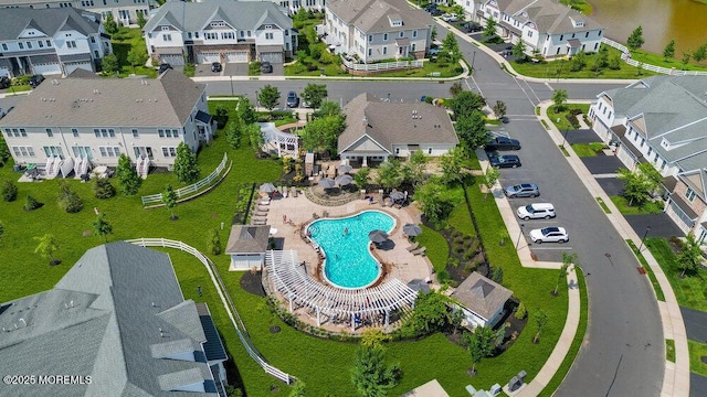2 Foulks Ter, Lincroft, NJ 07738 - aerial overview of property's location with a pool area and nearby suburban area