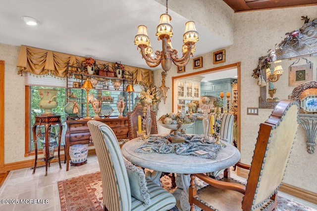 523 Pheasant Ln, Toms River, NJ 08753 - dining area with a chandelier and baseboards