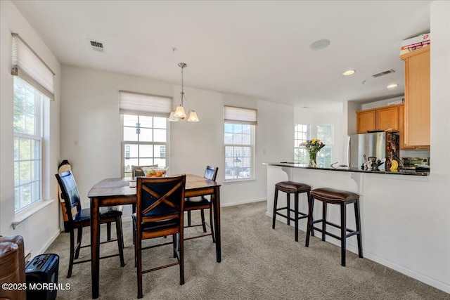 2 Michael Dr, Tinton Falls, NJ 07712 - dining room with plenty of natural light, light carpet, and recessed lighting