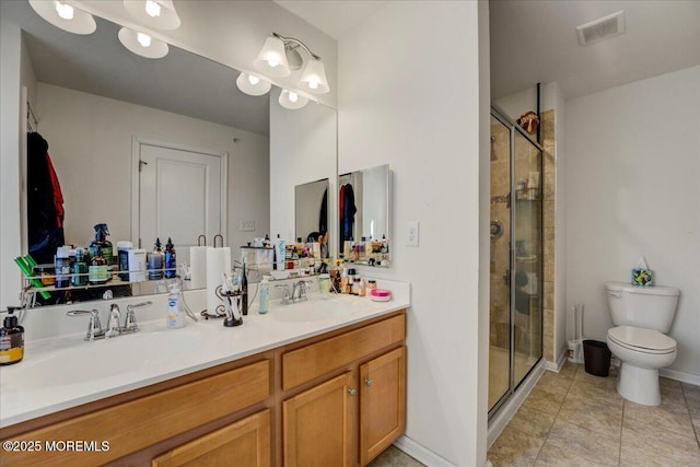 2 Michael Dr, Tinton Falls, NJ 07712 - bathroom with double vanity, a shower stall, and tile patterned floors