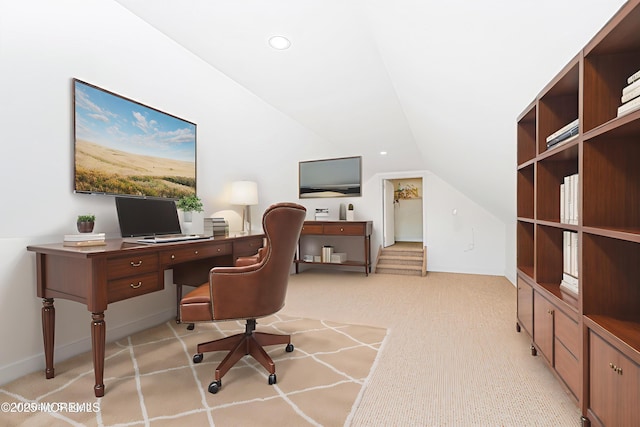 161 Arborridge Dr, Forked River, NJ 08731 - carpeted office space featuring lofted ceiling and recessed lighting