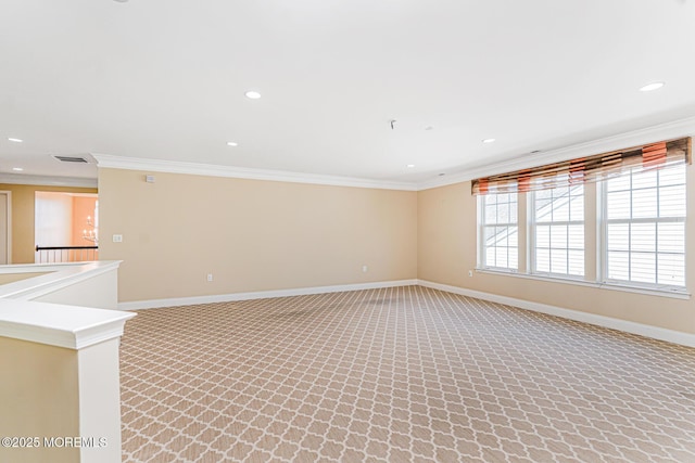 161 Arborridge Dr, Forked River, NJ 08731 - empty room featuring crown molding, light carpet, and recessed lighting