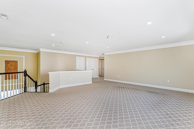 161 Arborridge Dr, Forked River, NJ 08731 - empty room with light carpet, crown molding, and recessed lighting
