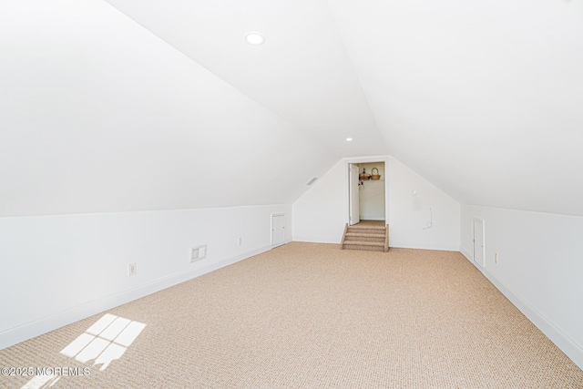 161 Arborridge Dr, Forked River, NJ 08731 - additional living space with vaulted ceiling, light carpet, and recessed lighting