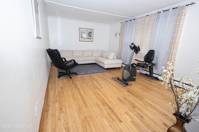 364 Westwood Ave Unit 7, Long Branch, NJ 07740 - workout room with wood finished floors