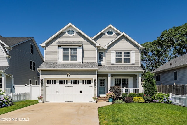 309 Hall Ave, Point Pleasant, NJ 08742 - view of front of house with a porch, concrete driveway, and a garage