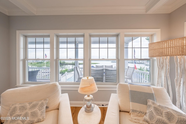 2029 Bay Blvd, Ortley Beach, NJ 08751 - sitting room featuring ornamental molding and wood finished floors