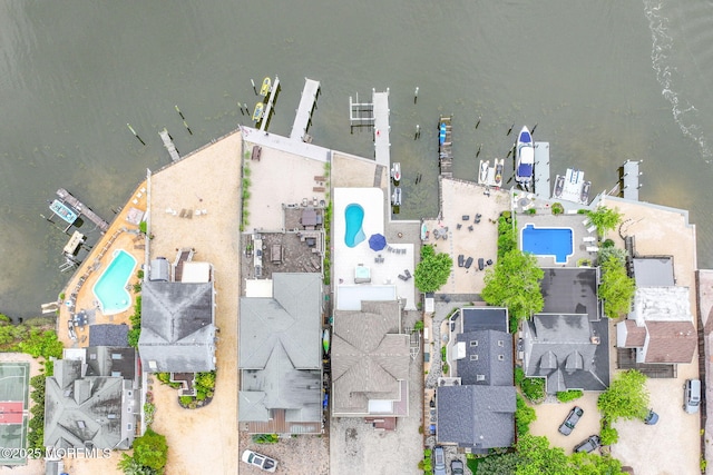 2029 Bay Blvd, Ortley Beach, NJ 08751 - aerial perspective of suburban area featuring a pool