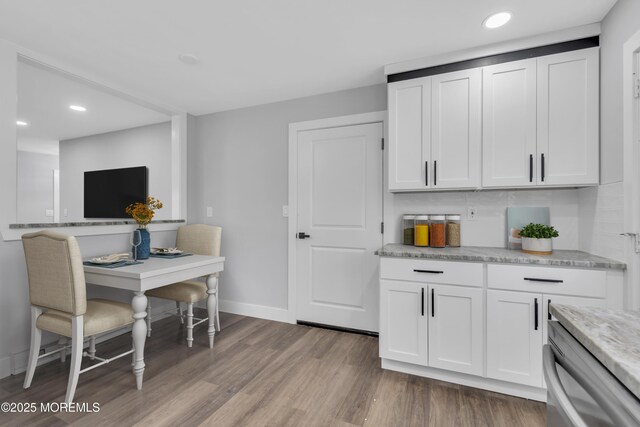 402 Picardy Ct Unit B, Lakewood, NJ 08701 - kitchen with wood finished floors, white cabinetry, and recessed lighting