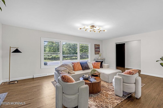 1528 Stuyvesant Ave, Ewing, NJ 08618 - living area featuring wood finished floors and baseboards