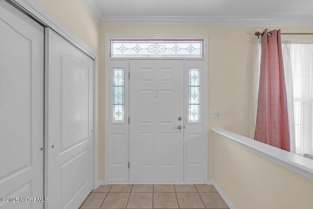 29 Goldenedge Way, Lakewood, NJ 08701 - entryway featuring light tile patterned floors and crown molding