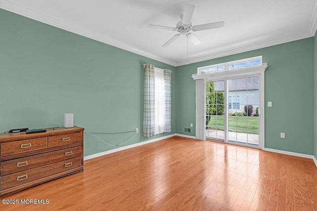 29 Goldenedge Way, Lakewood, NJ 08701 - empty room with ornamental molding, light wood finished floors, and ceiling fan
